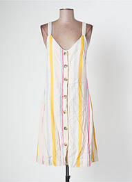 Robe mi-longue tissage crêpe sans manche beige BANANA MOON femme