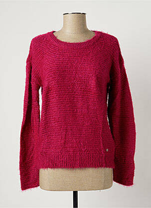 Pull finition bords-côtes manches longues violet BANANA MOON femme
