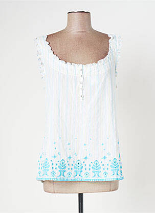 Top imprimé fantaisie sans manche bleu BANANA MOON femme
