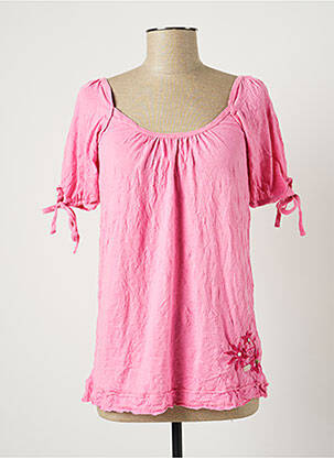 T-shirt stretch manches courtes rose BANANA MOON femme