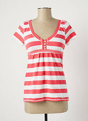 T-shirt col v manches courtes rose BANANA MOON femme