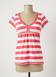 T-shirt col v manches courtes rose BANANA MOON femme