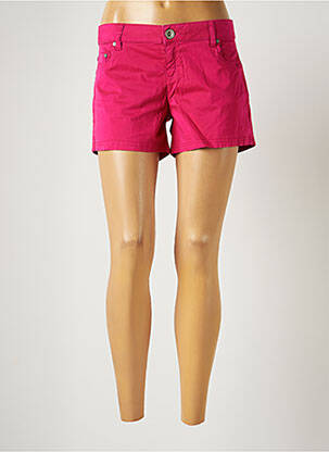 Short fermeture zippée sous rabat boutonné taille basse rose BANANA MOON femme