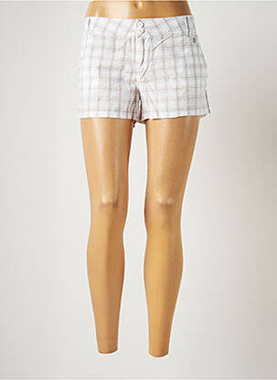 Short fermeture zippée sous rabat boutonné taille basse blanc BANANA MOON femme