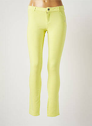 Pantalon slim tissage popeline taille normale jaune BANANA MOON femme