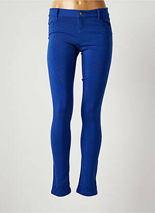 Pantalon slim tissage popeline taille normale bleu BANANA MOON femme