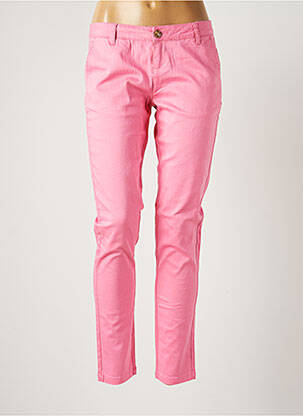 Pantalon chino tissage popeline taille normale rose BANANA MOON femme