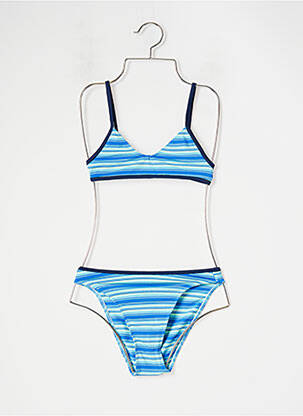 Maillot de bain 2 pièces imprimé rayures bleu BANANA MOON fille