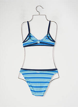Maillot de bain 2 pièces imprimé rayures bleu BANANA MOON fille