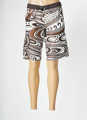 Bas de maillot de bain imprimé fantaisie short marron BANANA MOON femme