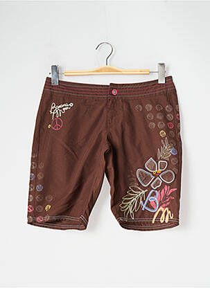 Bermuda tissage popeline taille normale marron BANANA MOON femme