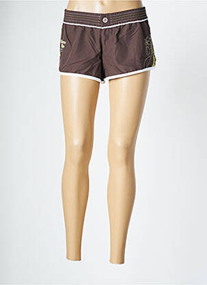 Short fermeture zippée sous rabat boutonné taille normale marron BANANA MOON femme