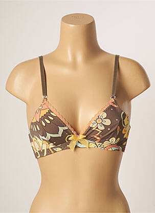 Soutien-gorge sans armature haut triangles marron BANANA MOON femme