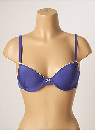 Soutien-gorge effet matière satinée haut soutien-gorge moulé bleu BANANA MOON femme
