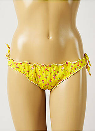Bas de maillot de bain imprimé fleurs bikini jaune BANANA MOON femme
