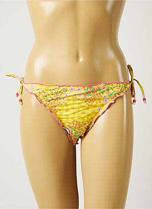 Bas de maillot de bain imprimé fleurs bikini jaune BANANA MOON femme