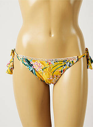 Bas de maillot de bain imprimé fleurs bikini jaune BANANA MOON femme