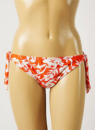 Bas de maillot de bain imprimé fleurs bikini orange BANANA MOON femme