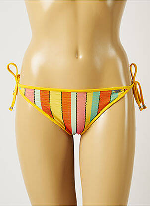 Bas de maillot de bain imprimé rayures bikini jaune BANANA MOON femme