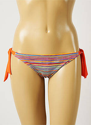 Bas de maillot de bain imprimé rayures bikini orange BANANA MOON femme
