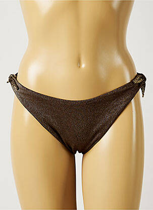 Bas de maillot de bain tissage satiné culotte marron BANANA MOON femme