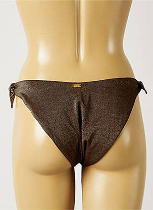 Bas de maillot de bain tissage satiné culotte marron BANANA MOON femme