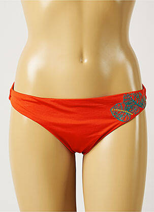 Bas de maillot de bain tissage satiné culotte orange BANANA MOON femme