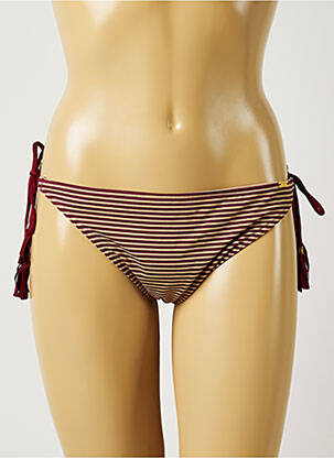 Bas de maillot de bain tissage satiné bikini rouge BANANA MOON femme