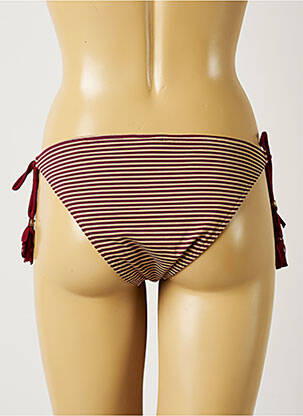 Bas de maillot de bain tissage satiné bikini rouge BANANA MOON femme