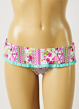Bas de maillot de bain imprimé fleurs culotte bleu BANANA MOON femme
