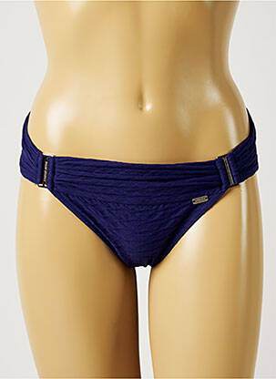 Bas de maillot de bain tissage texturé culotte bleu BANANA MOON femme
