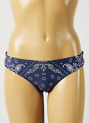 Bas de maillot de bain effet matière satinée culotte bleu BANANA MOON femme