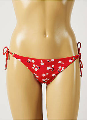 Bas de maillot de bain imprimé fleurs bikini rouge BANANA MOON femme