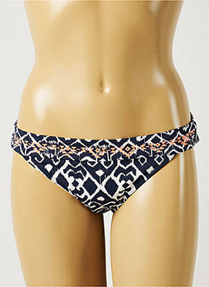 Bas de maillot de bain effet matière satinée culotte bleu BANANA MOON femme
