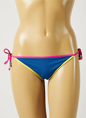 Bas de maillot de bain effet matière satinée bikini bleu BANANA MOON femme