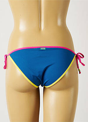 Bas de maillot de bain effet matière satinée bikini bleu BANANA MOON femme