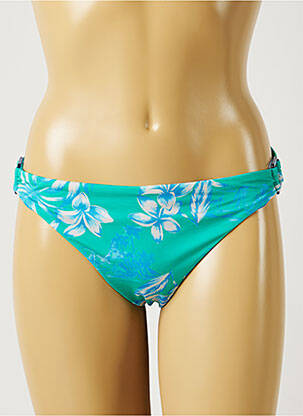 Bas de maillot de bain imprimé fleurs culotte vert BANANA MOON femme