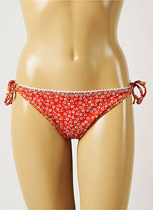 Bas de maillot de bain imprimé fleurs bikini orange BANANA MOON femme