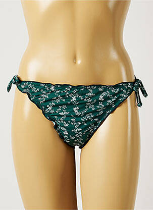 Bas de maillot de bain imprimé fleurs bikini vert BANANA MOON femme