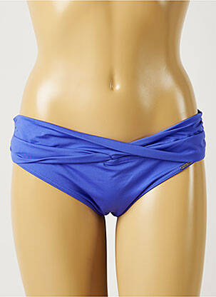 Bas de maillot de bain effet matière satinée culotte bleu BANANA MOON femme