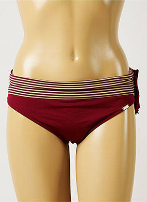 Bas de maillot de bain effet matière satinée culotte rouge BANANA MOON femme