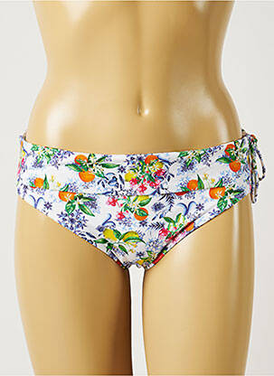 Bas de maillot de bain imprimé fleurs culotte blanc BANANA MOON femme