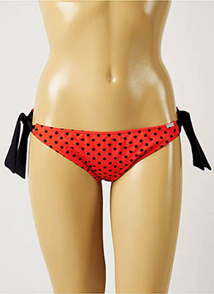 Bas de maillot de bain effet matière satinée bikini orange BANANA MOON femme