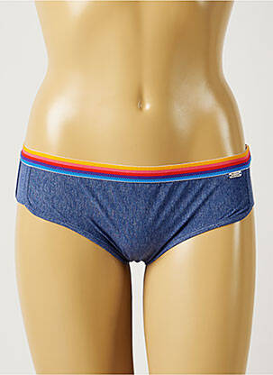 Bas de maillot de bain imprimé fleurs culotte bleu BANANA MOON femme