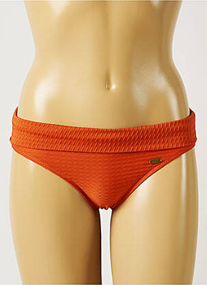 Bas de maillot de bain tissage texturé culotte orange BANANA MOON femme