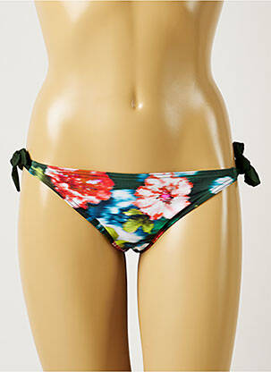 Bas de maillot de bain imprimé fleurs bikini vert BANANA MOON femme