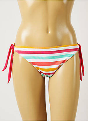 Bas de maillot de bain imprimé rayures bikini blanc BANANA MOON femme