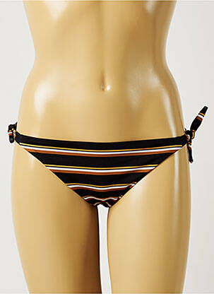 Bas de maillot de bain imprimé rayures bikini noir BANANA MOON femme