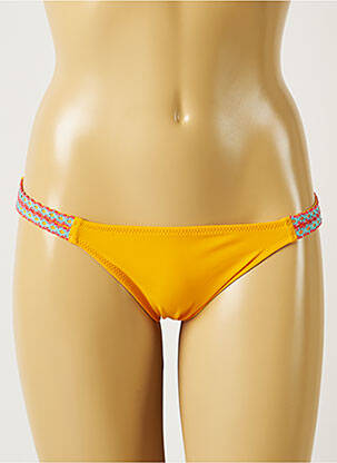Bas de maillot de bain effet matière satinée bikini orange BANANA MOON femme