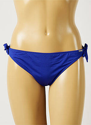 Bas de maillot de bain effet matière satinée bikini bleu BANANA MOON femme